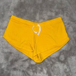 H&M Vibrant Yellow Cotton Short Shorts
